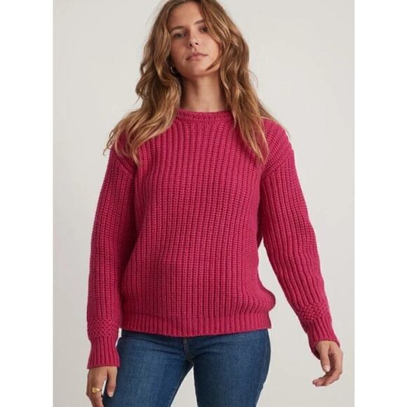 Marine Layer Sweater Oversized Crewneck Knit Merino Wool Blend Rose Violet NWT S - Picture 1 of 9